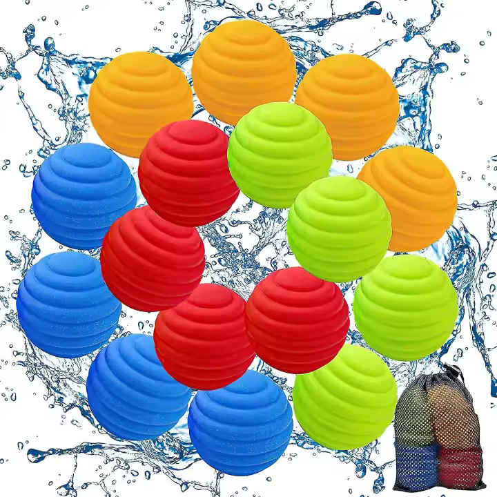 16 globos de agua reutilizables, bolas de agua de silicona autosellantes de llenado rápido, bolas de salpicaduras de bombas de agua de verano para niños y adultos - 1