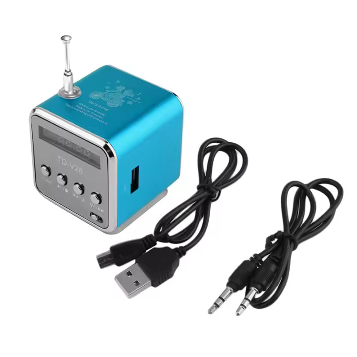 Mini Radio Portátil Recargable FM Con Bluetooth Voz Adecuado Para Computadora Móvil MP3 Musica Características Especiales - 1