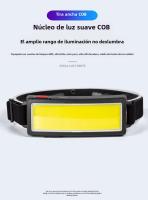 Linterna Frontal COB LED Super Brillante Recargable 180° Lámpara De Corbata Impermeable Para Actividades Al Aire Libre Como Ciclismo Pesca Camping Y Senderismo - details 5