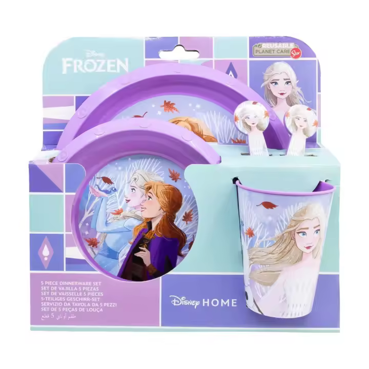 Set vajilla infantil easy Frozen Anna y Elsa 5 piezas - Frozen - 1