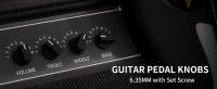 DAIERBUM 6PCS Botones De Potencia Para Guitarra Metálicos 6.35MM Con Tornillo Y Eje 1/4 Negro Aluminio Control Para Pedales De Guitarra - details 0