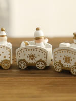 Adorno Navideño De Tren Blanco Con 4 Carrosajes Con Oso Y Payaso De Nieve Decoración De Navidad Para El Hogar Regalo De Vacaciones - details 4