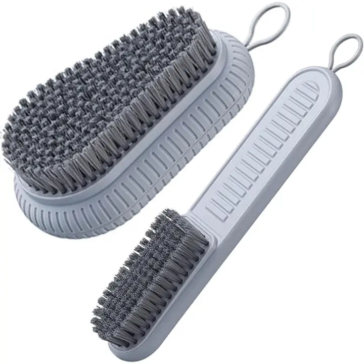 Verde Cepillo de Limpieza de Cerdas Suaves para Ropa y Zapatos - Gris - 1
