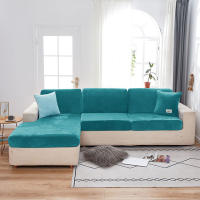 Funda De Sofá De Veludo Cubierta Suave En Color Sólido Spandex Protector De Muebles Estirable Para Sala De Estar Cubierta De Silla De Acento Sofá Modulable Sofá Futón - details 1
