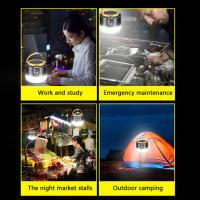 Luz de camping recargable, Luz LED solar recargable, Luz inalámbrica recargable, Katería Integrada mAh de 2400, resistant to Agua, 3 Modos de funcionamiento, ideal para camping y Cuevas, color Negro. - details 3