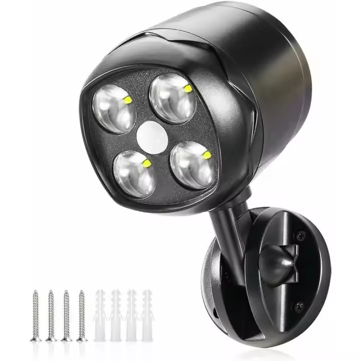 Luz LED con sensor de movimiento para exteriores, resistente al agua IP65, 600 lm, con batería, flexible para jardín, camino, patio y entrada. - 1