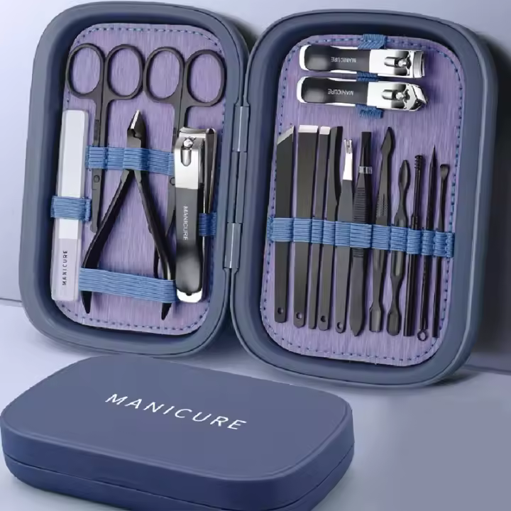Nuevo Set De Manicura Profesional 18 En 1 2023 Afeitadoras De Uñas De Acero Inoxidable Kit De Maquillaje Idea Empaque Herramientas Para Cuidado De Las Uñas - 1