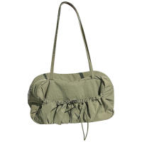 Bolso De Hombro Para Mujer Capaz De Pleated Gran Capacidad Ligero Estilo Casual Bolso De Viaje Con Cierre De Cordón - details 8