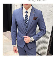 Traje De Boda Elegante Y Casual Para Hombres Estilo Británico Coreano Slim Conjunto De Chaqueta Chaleco Y Pantalones Para Oficina Y Celebraciones - details 8