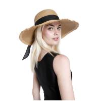 Kebedo Moda Sombrero de Paja Ajustable para Mujer, ala Ancha, Pamela Grande, Sombrero Mujer Verano para el Sol, Gorro Playa con Protección Solar, Talla única ajustable 56-57 CM - details 1