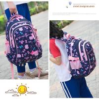 Mochila para niños 3 piezas Rosa Niña Bolsa de Escuela impermeable de nylon with Bolsa de almuerto Caja de pañales para mochildern, bowknot imprimir 6-13 años Niños adolescentes y Estudiantes. - details 2