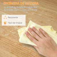 HOMCOM Carro de Cocina Carrito Auxiliar con Ruedas Carrito Verdulero con Tablero de Madera 3 Cajones 2 Estantes Abiertos y Bandeja Extraíble para Comedor Salón 67x37x85,5 cm Blanco - details 5