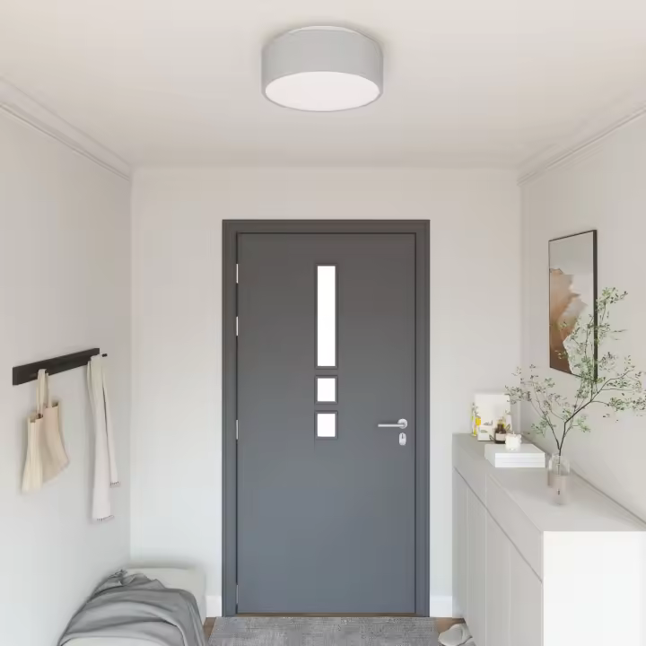 Lámparas de techo empotradas vidaXL Gris Ø 38 cm Tela E27 - 1