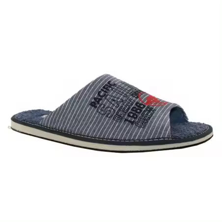 Zapatilla Casa Verano Para Hombre Referencia: 4558 Navy - Marca Vul-ladi - Zapatilla hombre para casa, muy confortable con tejidos suaves. Pala con motivos nauticos. - 1