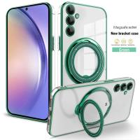 Funda Transparente Magnética Para Samsung Galaxy A55 A25 A35 A15 A05 S A54 A34 A24 A14 A53 A23 A52 Con Anillo Soporte Platinado Compatible Con Carga Inalámbrica Magsafe Protección De Cámara - details 13