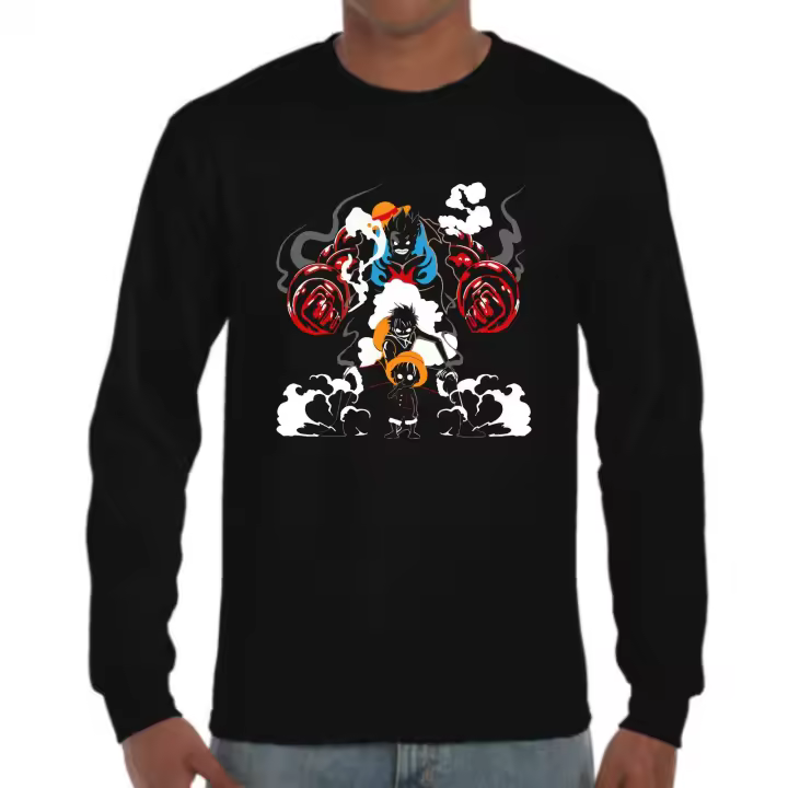 The Fan Tee Camiseta Manga larga de HOMBRE One Piece Luffy Monkey Zoro Nami 107 - 1
