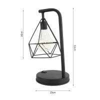 Lámpara De Noche LED Retro De Hierro Arte Geométrica Luz De Escritorio Lámpara De Borde De Cama Decoración Clásica Para Sala De Estar Café Bar Ambiente - details 3