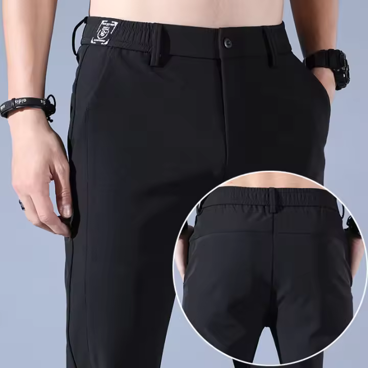 Pantalones Para Hombre Estilo Callejero Alto Tendencia Marca Diseño Nítido Pantalones Cortos Rectos Casuales Cierre Cremallera - 1