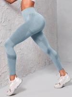 Pantalones De Yoga Para Mujer Cintura Alta Sin Costuras Levantamiento De Glúteos Elásticos Slimming Running Fitness Pants - details 2