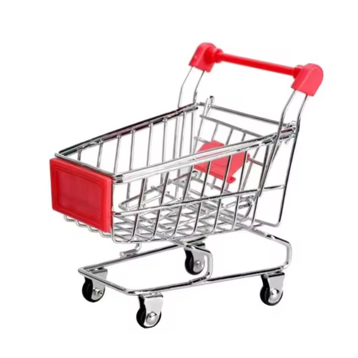 Nueva Mini Carro De Compras Creativo Para Niños Juguete De Artesanía Carro De Herramientas De Almacenamiento Soporte Para Juguetes Regalos Para Niños - 1