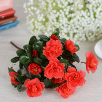 Rosa Silken Artificial Roja Para Otoño Resistente Al UV Decoración De Hogar Pequeña Para Jardín Estilo De Flores Silken - details 5