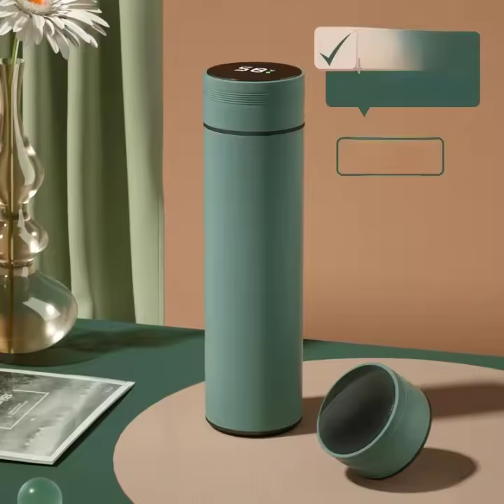 Botella De Agua Inteligente 500ml Termo De Acero Inoxidable Con Pantalla De Temperatura Sellado Para Café Leche Regalo De Navidad - 1