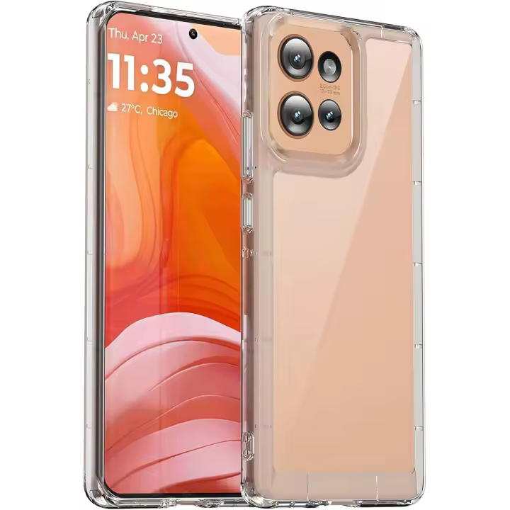 Funda Motorola Edge 50 (5G) Carcasa Gel TPU Silicona Transparente GTR + Protector Pantalla Cristal Templado Movilear - 1