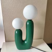 Lámpara De Mesa Creativa Con Resina De Arte Doble Final En Blanco Rosa Verde Para Decoración De Sala De Estar Y Dormitorio Fuente De Luz LED Incluida Fuente De Alimentación AC - details 5