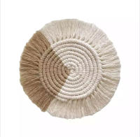 Mantelera De Algodón Tejida a Mano Estilo Bohemio Con Borlas No Esmerilada Antideslizante Para Taza Alfombrilla De Mesa Decorativa - details 20