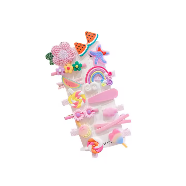 Juego De 14 Clips De Pelo Para Bebé Niña Clips De Silicona Suave Estilo De Moda Clips De Pico De Pato Clips Laterales Dulces Y Tiernos Accesorios Para El Cabello - 1