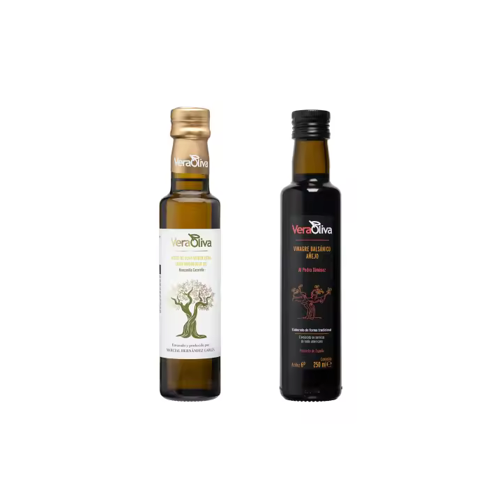 Pack Duo VeraOliva -  Aceite de Oliva Virgen Extra 250ml + Vinagre Balsámico Añejo 250ml - 1