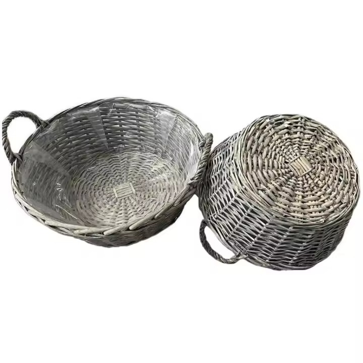AZJARDÍN.COM- Cesta de mimbre para plantas de 35cm - 1