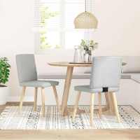 vidaXL Sillas de comedor giratorias 2 unidades tela en color Gris claro/Negro/Crema y más | cómodas modernas ergonómicas para comedor cocina salón hogar - details 4