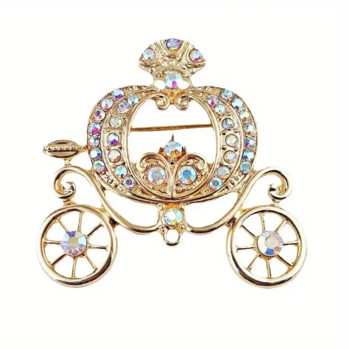 Broche De Coche De Calabaza De Cristal Broche De Cuentas Color Tirana Vintage Mediano Para Mujeres Accesorios De Ropa De Lujo - 1