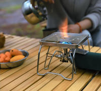 Soporte De Estufa De Acero Inoxidable Para Camping Portátil Y Plegable Mini Juego De Barbacoa Relleno De Tenedor Para Sopas Y Platos - details 11