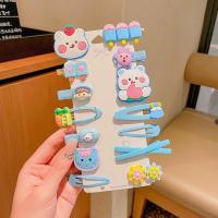 Juego De 14 Clips De Pelo Para Bebé Niña Clips De Silicona Suave Estilo De Moda Clips De Pico De Pato Clips Laterales Dulces Y Tiernos Accesorios Para El Cabello - details 9