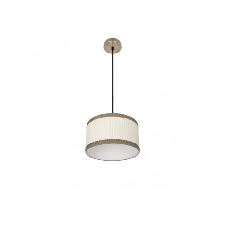 Colgante soprano 1xe27 cuero/beige regx30x30 cm - 1