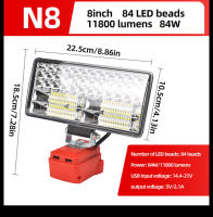 Luz De Trabajo LED Para Batería Milwaukee M18 18V Luz Amplia Con Dos Puertos USB Para Emergencias Y Almacenamiento De Baterías - details 14
