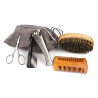 Cepillo De Barba Para Hombres Con Cerdas De Cerdo Natural Y Madera Cepillo De Afeitar Y Peine Para Bigote Set De Limpieza Incluye Bolsa De Regalo - details 14