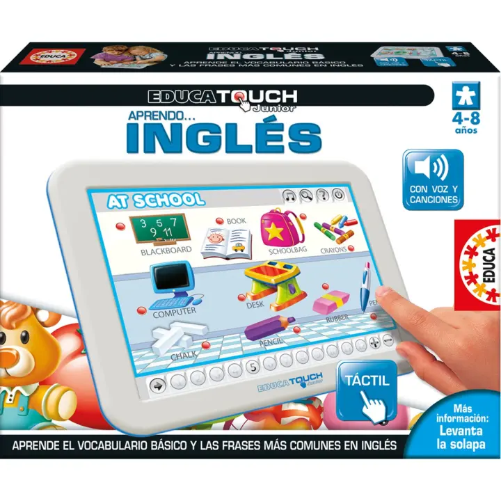 Juego Educa Touch Junior táctil Aprendo Inglés con 6 láminas de actividades (15438) - 1