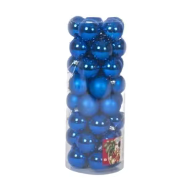 Gerimport Set de 40 Bolas de Navidad 5 cm surtidas color azul  – Esferas Decorativas Variadas para Árbol Navideño - 1