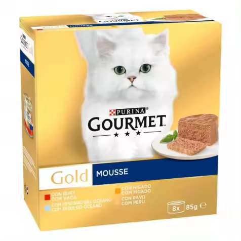 Purina Gourmet Gold Mousse Pack Surtido Gato Latas 8 x 85 gr - 1