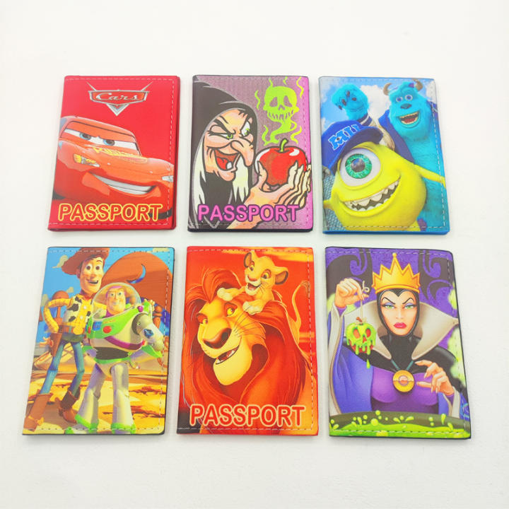 Cartera De Pasaporte Disney Cartoon Porta Pasaporte Con Bolsillo Para Tarjetas De Crédito Y Boletos De Avión Material PU Estilo De Viaje
