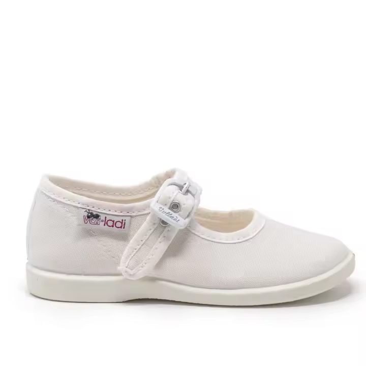 Zapatillas de lona niña VULLADI 1210-051 MERCEDITAS LISA, PIQUE BLANCO 4173 XLV - 1