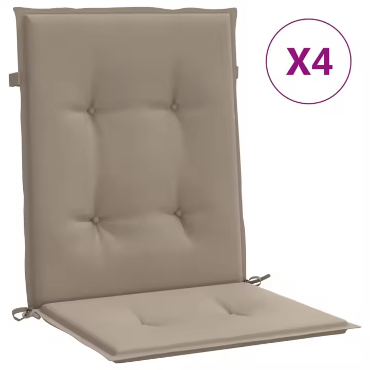 Paño de Silla de Jardín respaldo Bajo 4 UDS Canvas Oxford taupe - 1
