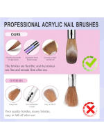 Set De 4 Pinceles De Uñas Acrílicas Para Mujeres Set De Pinceles De Extensión De Gel Y Polvo De Acrílico Para Domicilio DIY - details 2