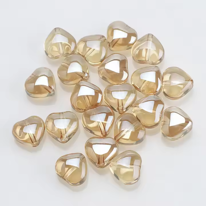 50 Pcs 8mm Cuentas De Vidrio En Forma De Corazón Para Creación De Joyas DIY Accesorios Hechos a Mano Pendientes Manualidades - 1