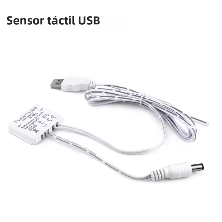 Espejo De Baño Oculto Con Interruptor Táctil De Un Botón 5V Luz LED Para Espejo De Vestíbulo Controlable Por Toque Para Tira De Luz LED USB - 1