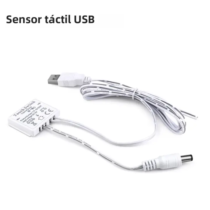 Espejo De Baño Oculto Con Interruptor Táctil De Un Botón 5V Luz LED Para Espejo De Vestíbulo Controlable Por Toque Para Tira De Luz LED USB - 1