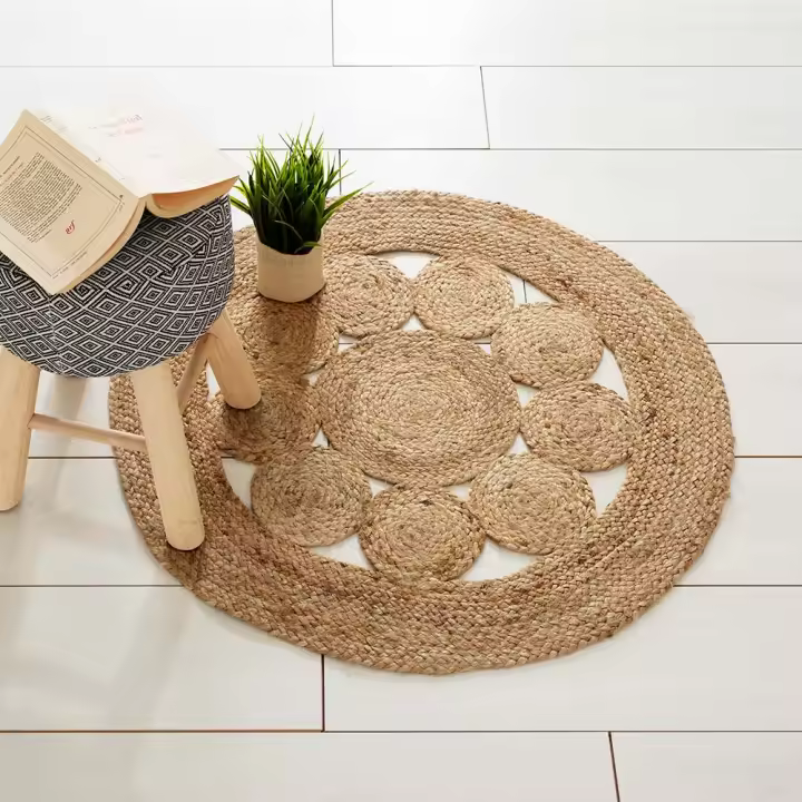alfombra calada de yute ø80cm - 1